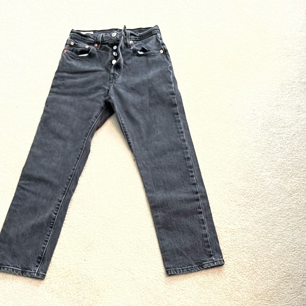 Levi's 501 Black Straight Jeans Classic Style W25 L26